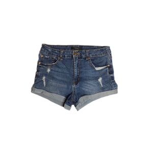 Forever 21 Blue High Waist Denim Shorts